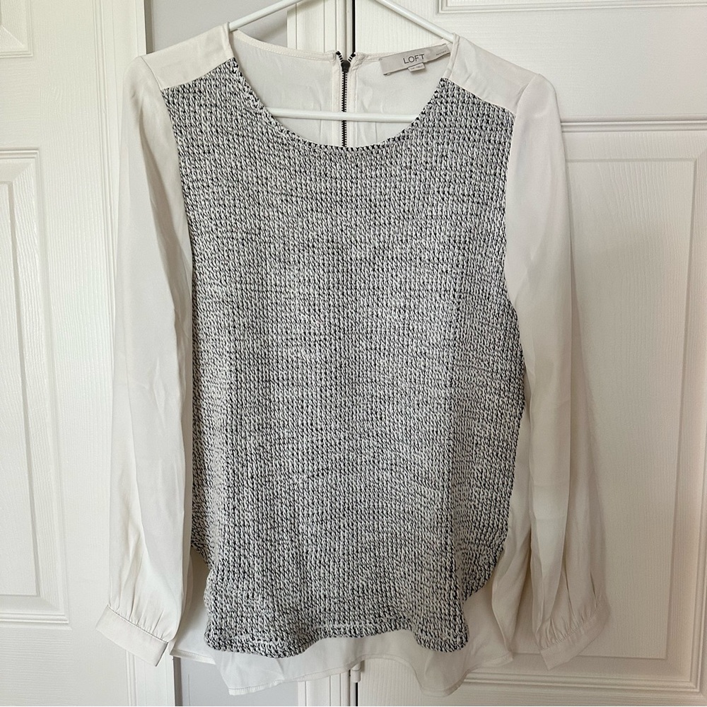 Loft Knit Front Sheer Back Top